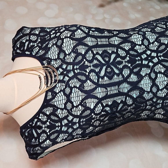 Covington | Blue and Aqua  Lace A-line Dress - Picture 2 of 10